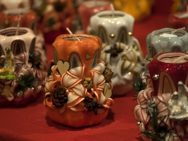 Hand Made Artisanal Wax Candle Making Italy — Stockfoto