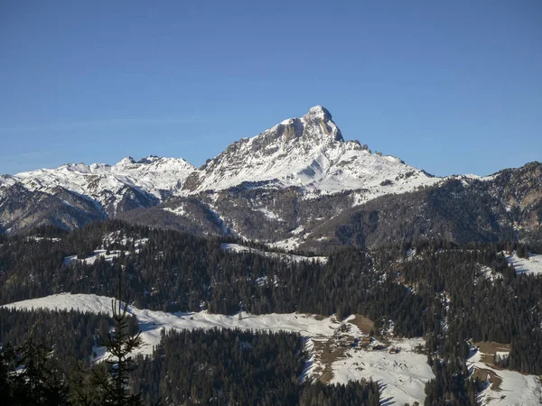 Dolomites Snow Panorama Val Badia Armentara Hill — Stock Fotó