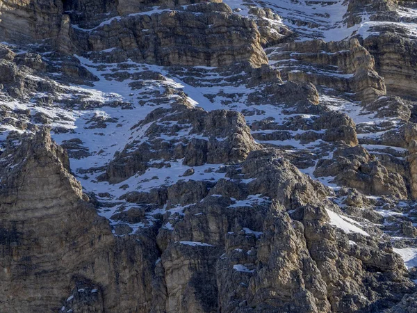 Dolomites Snow Panorama Val Badia Armentara Hill — Zdjęcie stockowe