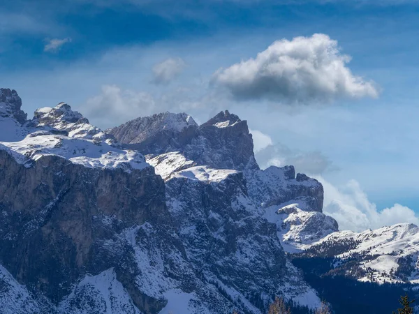 Dolomites Snow Panorama Val Badia Armentara Hill — Stock fotografie