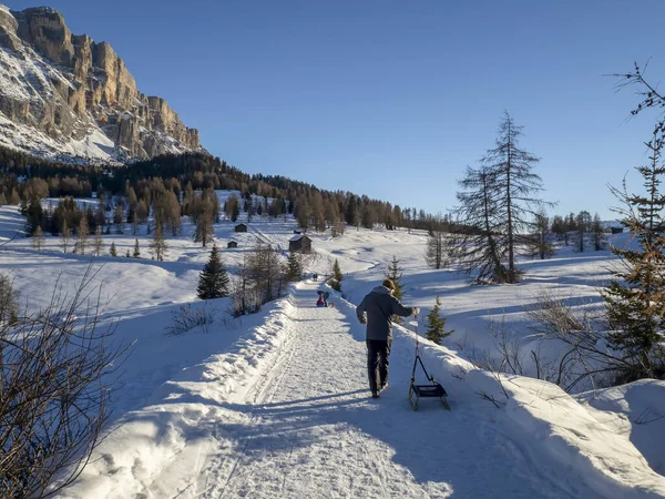 Wooden Sledge Snow Winter Season — Stock Fotó