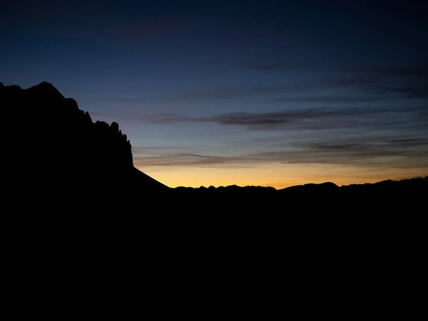 Sunset Sass Putia Dolomites Mountains View Passo Delle Erbe Panorama — Stock Photo, Image