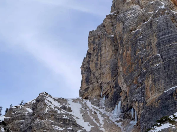 Fanes Montaña Dolomitas Invierno Panorama Nieve Paisaje —  Fotos de Stock