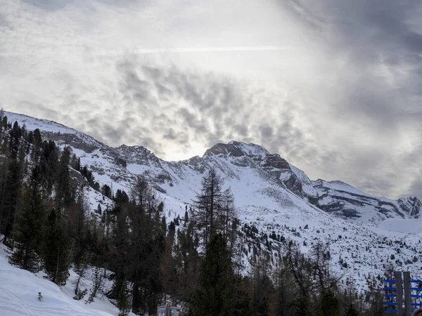 Fanes Montaña Dolomitas Invierno Panorama Nieve Paisaje —  Fotos de Stock