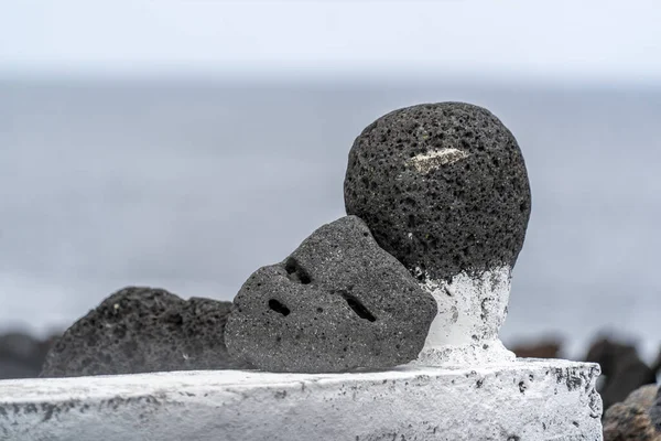 Head Mask Shape Lava Rock Azores — Stock Photo, Image