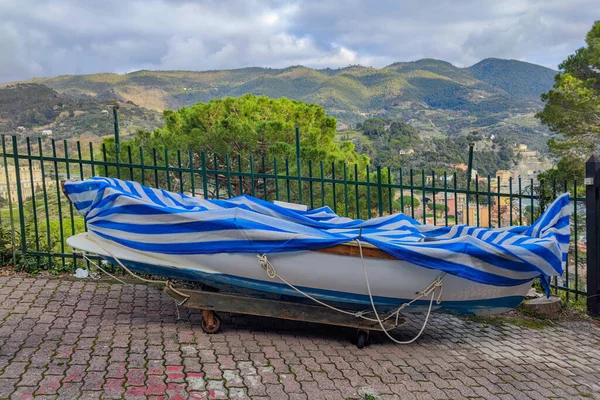 Gozzo Liguria Barco Pequeño Típico Camino —  Fotos de Stock