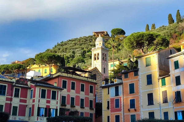 Portofino Schilderachtige Dorp Italië Kleurrijke Gebouwen Detail Geschilderd Huis Detail — Stockfoto