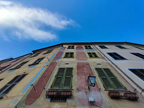 Portofino Vila Pitoresca Itália Edifícios Coloridos Detalhe Pintado Casa Detalhe — Fotografia de Stock