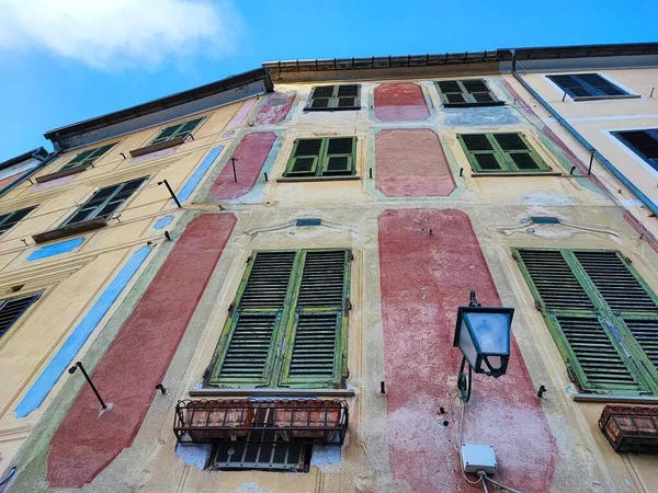 Portofino Pittoreska Byn Italien Färgglada Byggnader Detalj Målade Hus Detalj — Stockfoto