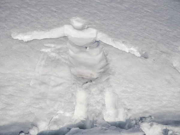 Ανθρώπινο Σχήμα Στη Λεπτομέρεια Χιονιού — Φωτογραφία Αρχείου