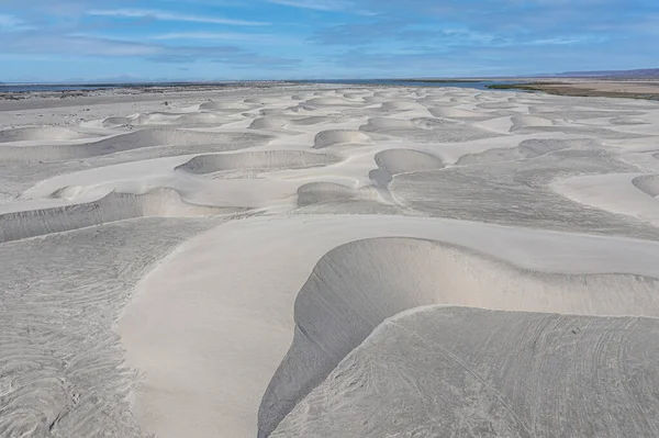 Белый Песок Дюны Панорамный Вид Воздуха Пейзаж Баха Калифорния Мексико — стоковое фото