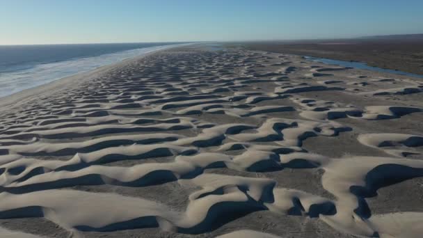 Dunas Areia Branca Vista Aérea Paisagem Panorama Baja Califórnia México — Vídeo de Stock