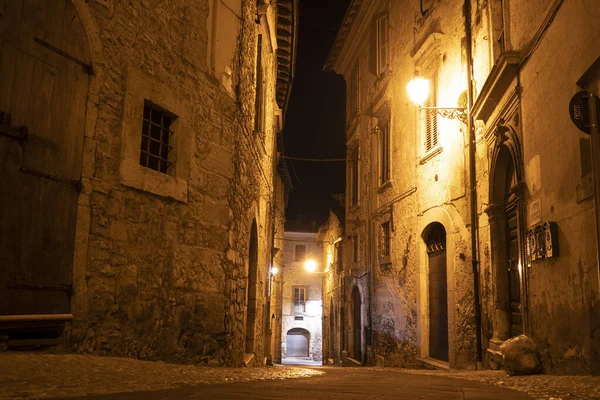 Veroli Medieval Village Lazio Frosinone Night View Old Houses — Stock Photo, Image