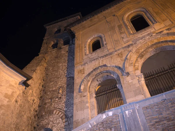Veroli Borgo Medievale Lazio Frosinone Vista Notturna Vecchie Case — Foto Stock