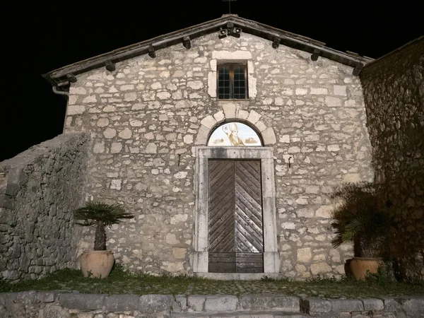 Veroli Medieval Village Lazio Frosinone Night View Old Houses — Stock Photo, Image