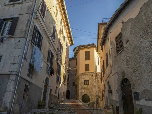 Veroli Medieval Pueblo Lazio Frosinone Vista Casas Antiguas —  Fotos de Stock