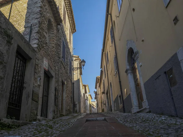 Veroli Medieval Pueblo Lazio Frosinone Vista Casas Antiguas —  Fotos de Stock