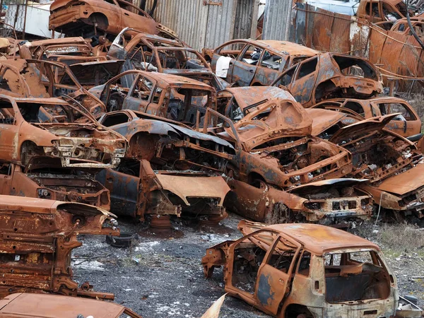 Tempat Sampah Tua Mobil Berkarat Tampilan — Stok Foto