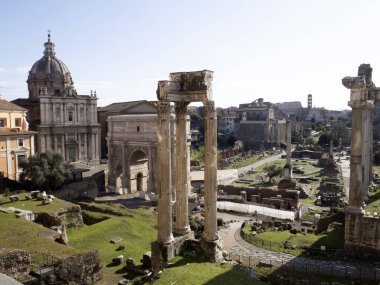 Roma İmparatorluk Forumları Hava manzaralı Panorama