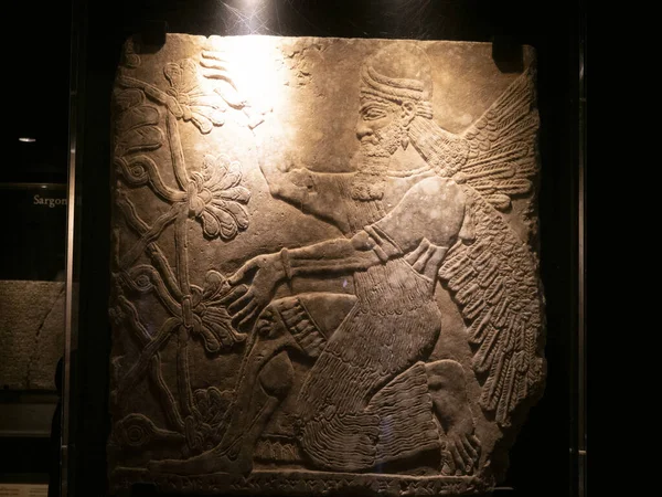 旧的浅浮雕写作Assyria Bablonia Sumer Detail — 图库照片