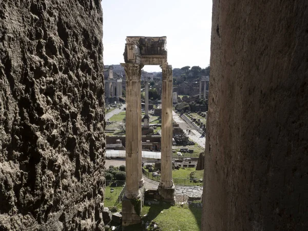 Rome Imperial Forums Airview Panorama — 스톡 사진