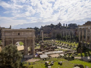 Roma İmparatorluk Forumları havadan manzara manzarası