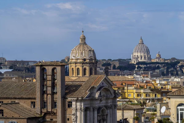 Rom Viele Kuppeln Blick Von Der Vatikanischen Museumsterrasse Stadtbild — Stockfoto