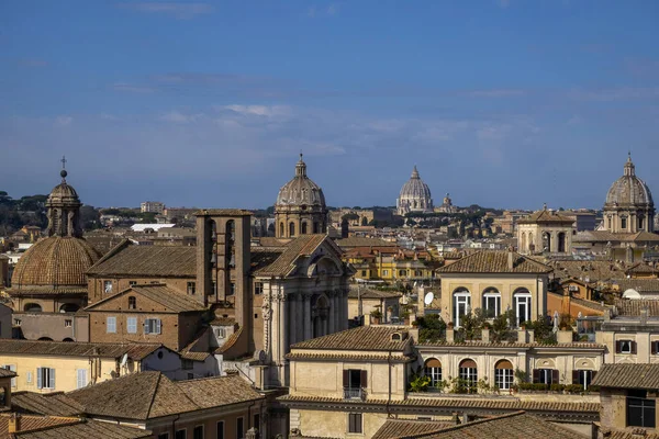 Rom Viele Kuppeln Blick Von Der Vatikanischen Museumsterrasse Stadtbild — Stockfoto