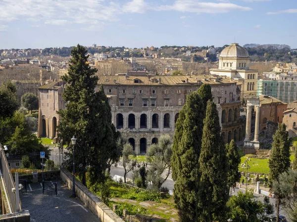 Marcello Theatre Rome Many Domes View Vatican Museum Terrace Cityscape — Stock Photo, Image