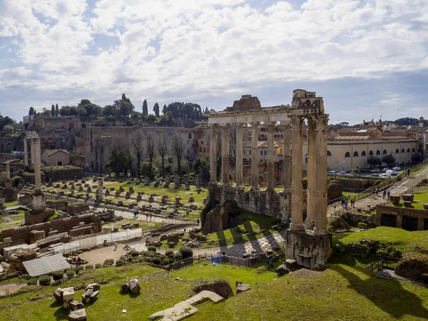 Rom Imperial Forums Luftbild Panorama Landschaft — Stockfoto
