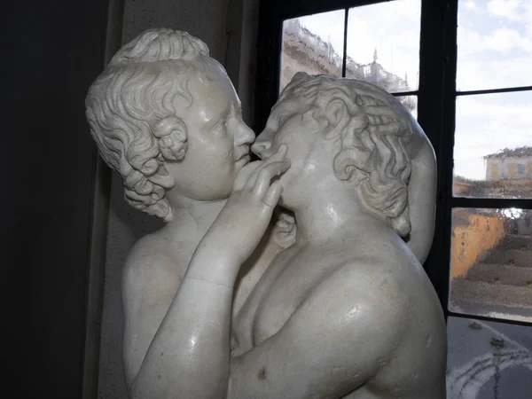 Amore Psiche Vecchio Marmo Romano Appassionati Statue Classiche — Foto Stock