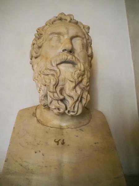 Vieille Statue Classique Marbre Romain Homère Grec — Photo