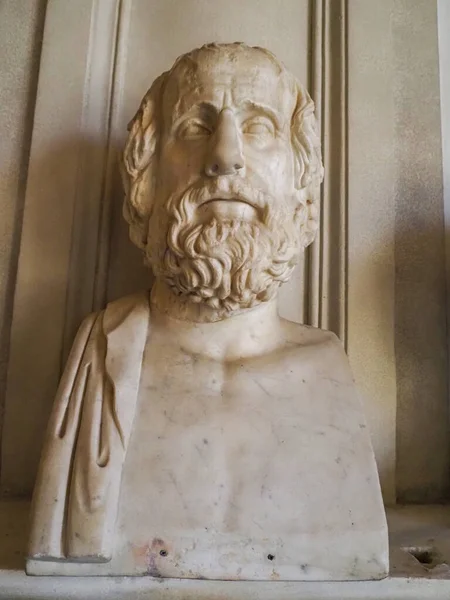 Ancienne Statue Classique Marbre Romain Euripide — Photo
