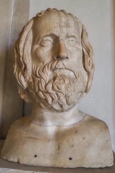 Euripide Oud Romeins Marmer Klassiek Standbeeld — Stockfoto