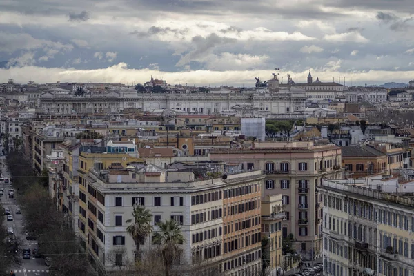 Rom Antenn Panorama Från Vatican Museum Terrass Stadsbild — Stockfoto