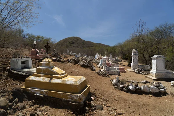 Velho Túmulos Cemitério Mexicano Triunfo Mineração Aldeia Baja Califórnia Sur — Fotografia de Stock