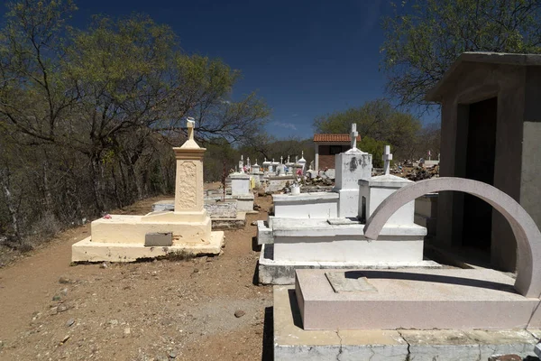 Vecchie Tombe Del Cimitero Messicano Nel Villaggio Minerario Triunfo Baja — Foto Stock