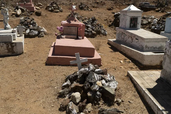 Antiguas Tumbas Del Cementerio Mexicano Triunfo Pueblo Minero Baja California — Foto de Stock