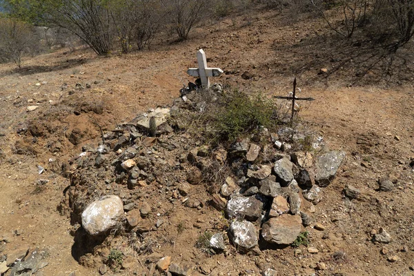 Old Mexican Graveyard Tombs Triunfo Mining Village Baja California Sur — Stock Photo, Image