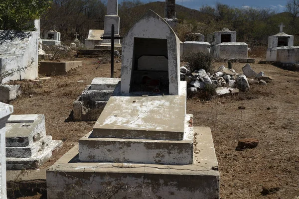 Gamla Mexikanska Kyrkogård Gravar Triunfo Gruv Byn Baja Kalifornien Sur — Stockfoto