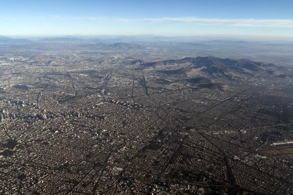 Ciudad México Vista Aérea Vista Panorámica Desde Paisaje Del Avión — Foto de Stock