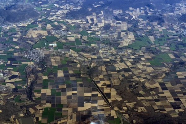 Mexiko Guadalajara Fält Och Vulkaner Antenn Utsikt Panorama Landskap Från — Stockfoto