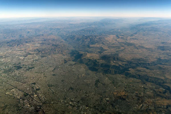 Mexiko Guadalajara Fält Och Vulkaner Antenn Utsikt Panorama Landskap Från — Stockfoto