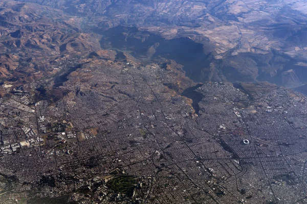 México Guadalajara Ciudad Vista Aérea Panorama Paisaje Desde Avión Mientras —  Fotos de Stock