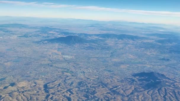 Meksika Guadalajara Sahaları Yanardağ Manzarası Mexico City Den Uçarken Uçaktan — Stok video