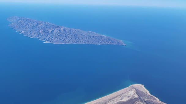 Cerralvo Cousteau Pulau Baja California Sur Pemandangan Udara — Stok Video