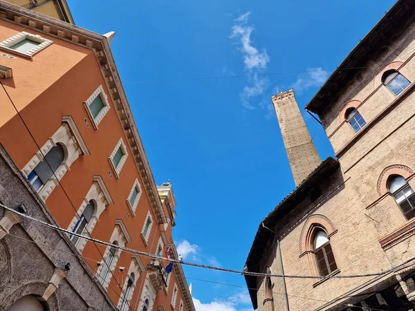 Bologna Italien Mittelalterliche Gebäude Häuser Mercanzia Place — Stockfoto