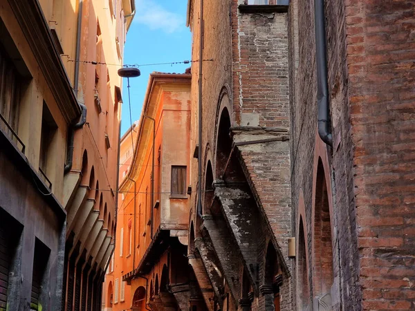 Bologna Italië Middeleeuwse Huizen Mercanzia Plaats — Stockfoto
