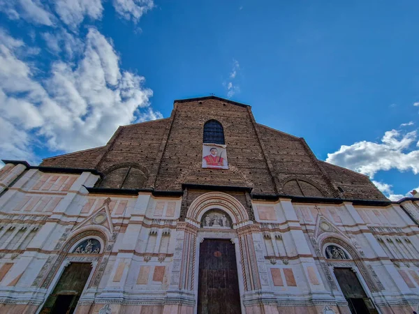 Bologna Piazza Maggiore Church San Petronio Basilica — 图库照片