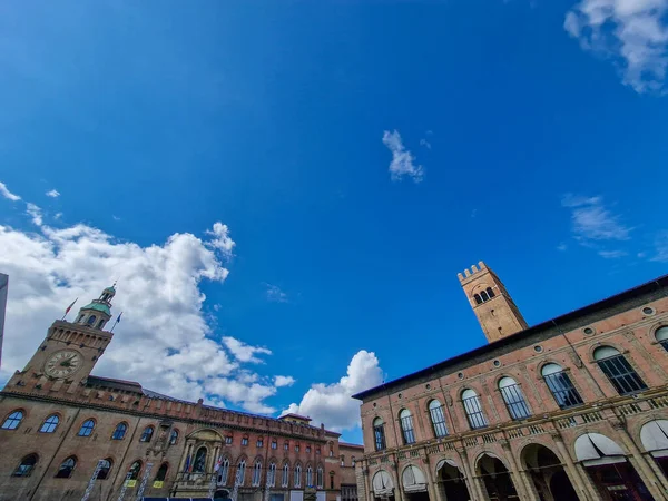 Bolonha Piazza Maggiore Quadrado Ver Detalhe — Fotografia de Stock